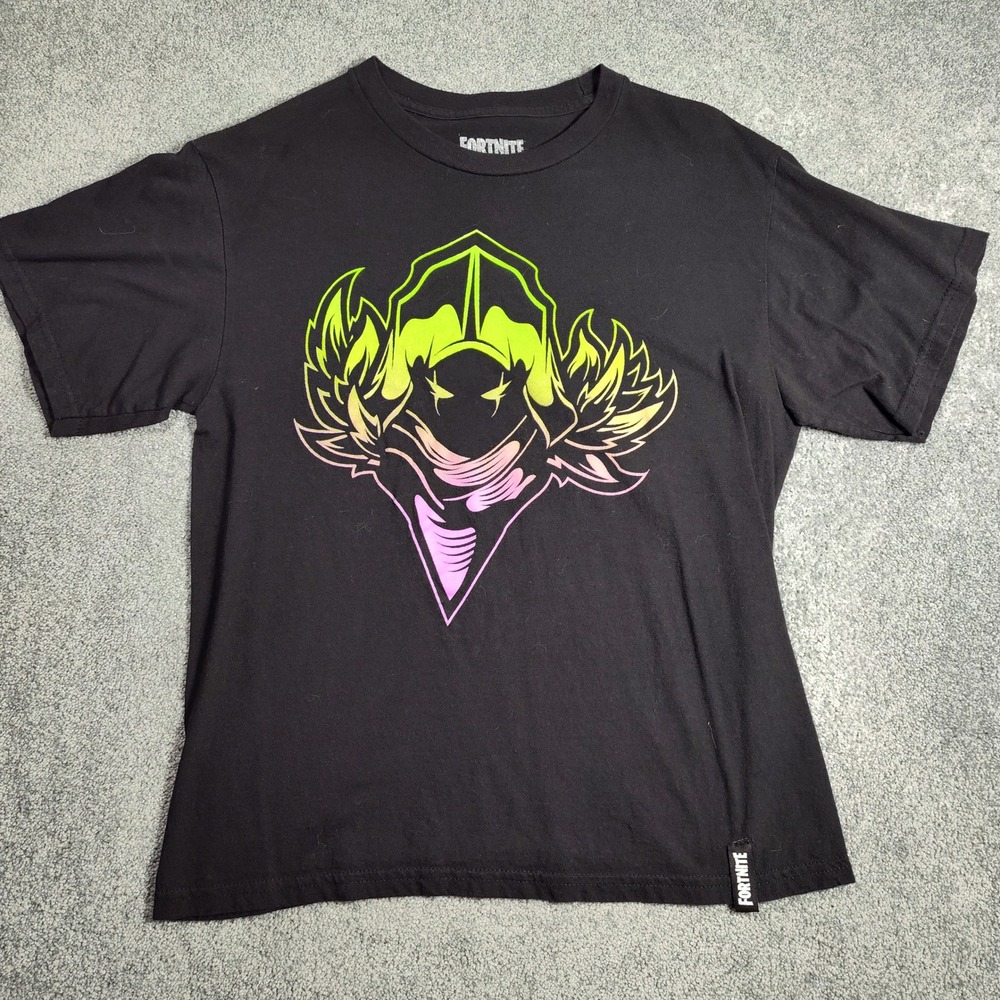 Fortnite T-Shirt Youth L (14/16) Black Graphic Tee Kids Gaming Battle Shirt